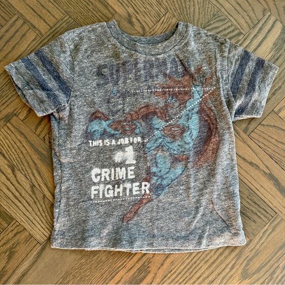 love + art Other - “Vintage” Superman Gray Kids T-Shirt 12 month